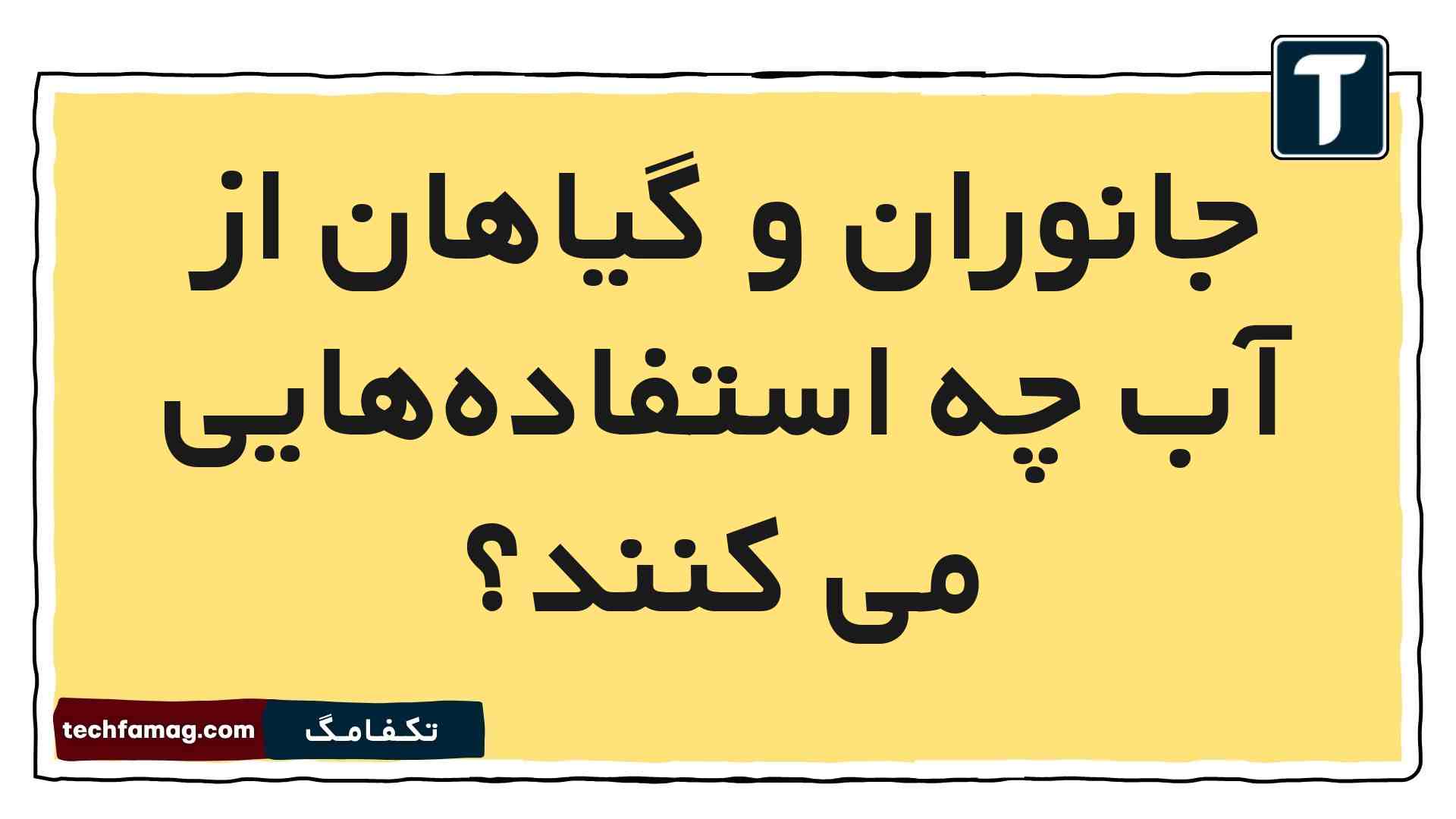 جانوران و گیاهان از آب چه استفاده‌هایی می کنند