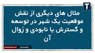 مثال های دیگری از نقش موقعیت یک شهر در توسعه و گسترش یا نابودی و زوال آن