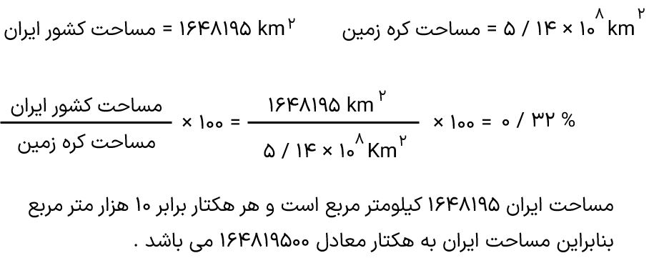 مساحت کل سرزمین ایران چند هکتار است این مساحت چند درصد از مساحت کره زمین است