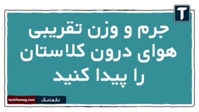 جرم و وزن تقریبی هوای درون کلاستان را پیدا کنید