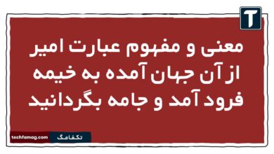 معنی و مفهوم عبارت امیر از آن جهان آمده به خیمه فرود آمد و جامه بگردانید